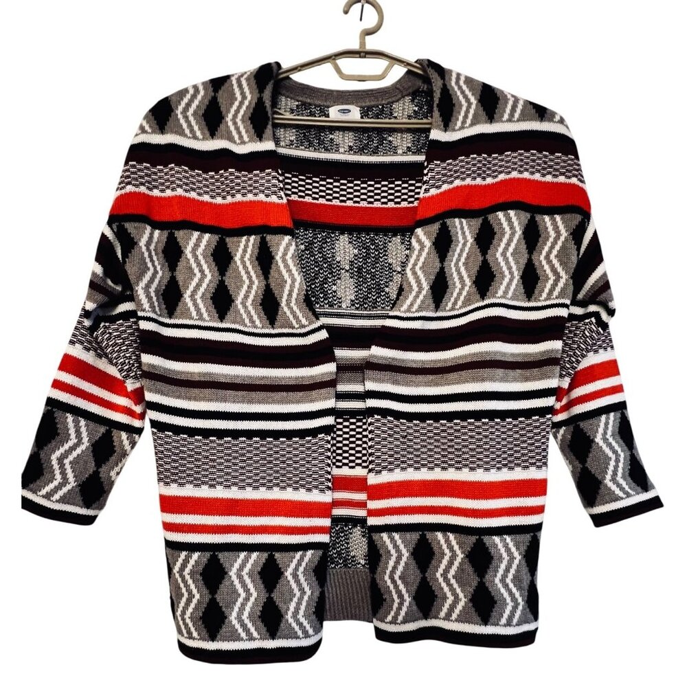 Old Navy Open-Front Striped Cardigan Sweater S Multicolor Aztec Office Casual